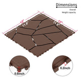 Tidoin Outdoor 1 ft. x 1 ft. Composite Deck Tile in Brown(44 Per Box)