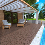 Tidoin Outdoor 1 ft. x 1 ft. Composite Deck Tile in Brown(44 Per Box)
