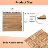 Tidoin Outdoor 1 ft. x 1 ft. Acacia Wood Deck Tile in Yellow(30 Per Box)