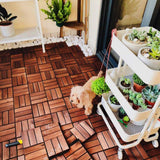 Tidoin Outdoor 1 ft. x 1 ft. Acacia Wood Deck Tile in Brown(20 Per Box)