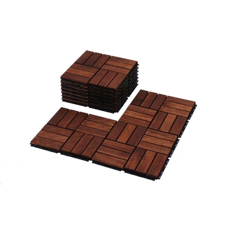 Tidoin Outdoor 1 ft. x 1 ft. Acacia Wood Deck Tile in Brown(20 Per Box)