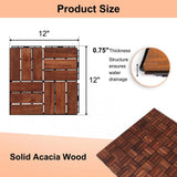 Tidoin Outdoor 1 ft. x 1 ft. Acacia Wood Deck Tile in Brown(20 Per Box)