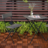 Tidoin Outdoor 1 ft. x 1 ft. Acacia Wood Deck Tile in Brown(20 Per Box)