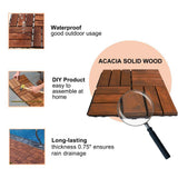 Tidoin Outdoor 1 ft. x 1 ft. Acacia Wood Deck Tile in Brown(30 Per Box)