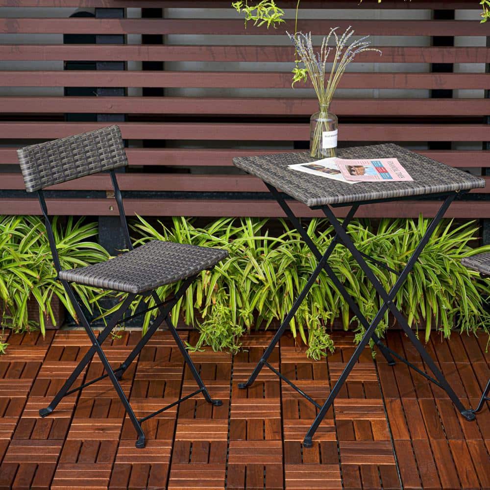 Tidoin Outdoor 1 ft. x 1 ft. Acacia Wood Deck Tile in Brown(30 Per Box)