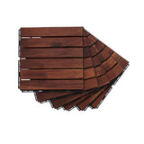 Tidoin Outdoor 1 ft. x 1 ft. Solid Wood Deck Tile in Brown(10 Per Box)