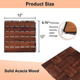 Tidoin Outdoor 1 ft. x 1 ft. Solid Wood Deck Tile in Brown(10 Per Box)