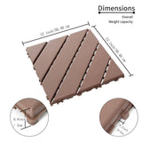 Tidoin Outdoor 1 ft. x 1 ft. Composite Interlocking Tile Deck Tile in Brown(44 Per Box)