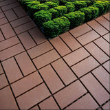 Tidoin Outdoor 1 ft. x 1 ft. Composite Interlocking Tile Deck Tile in Brown(44 Per Box)