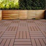 Tidoin Outdoor 1 ft. x 1 ft. Composite Interlocking Tile Deck Tile in Brown(44 Per Box)
