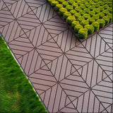 Tidoin Outdoor 1 ft. x 1 ft. Composite Interlocking Tile Deck Tile in Brown(27 Per Box)