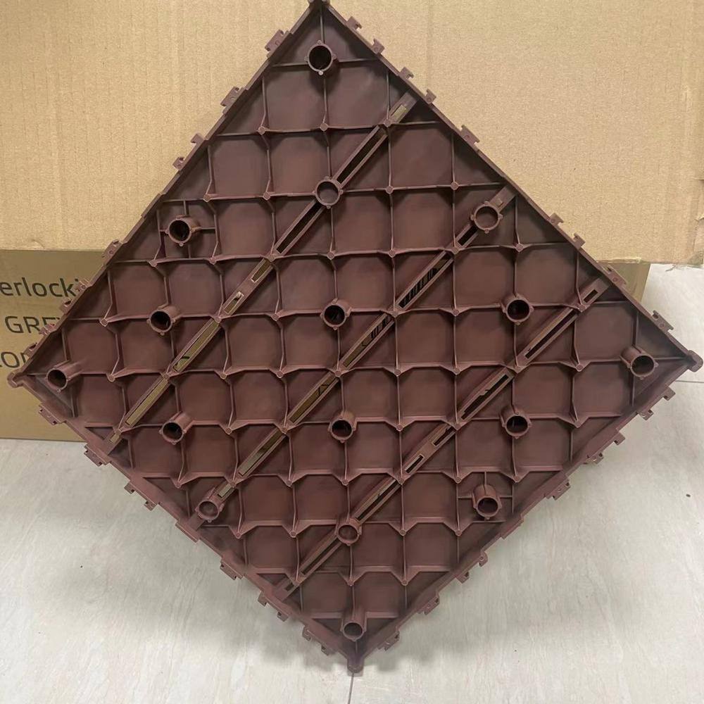 Tidoin Outdoor 1 ft. x 1 ft. Composite Interlocking Tile Deck Tile in Brown(36 Per Box)