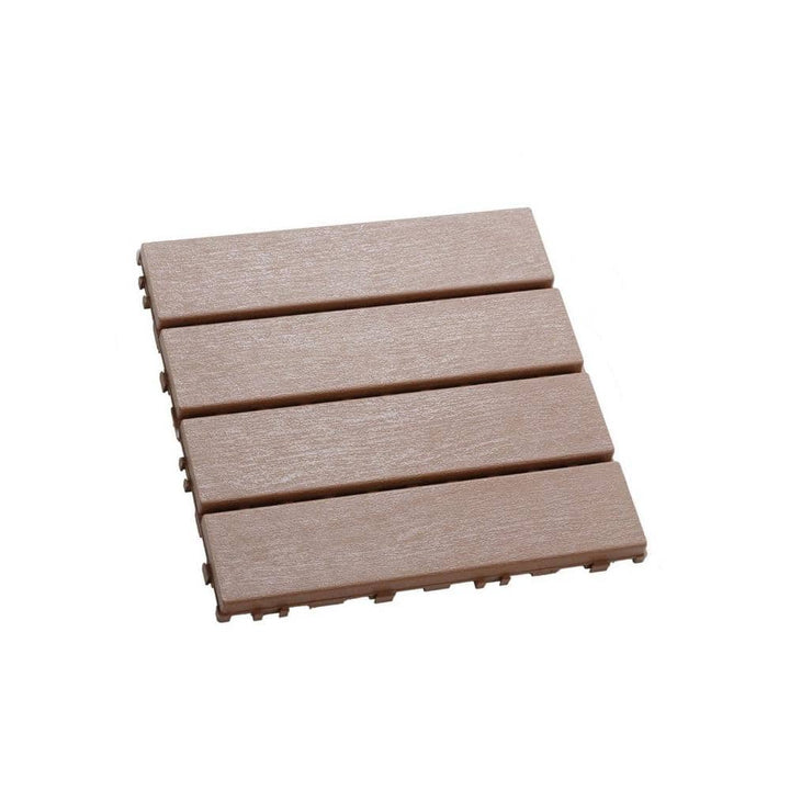 Tidoin Outdoor 1 ft. x 1 ft. Composite Interlocking Tile Deck Tile in Brown(27 Per Box)