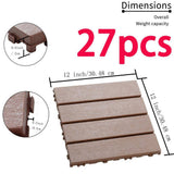 Tidoin Outdoor 1 ft. x 1 ft. Composite Interlocking Tile Deck Tile in Brown(27 Per Box)