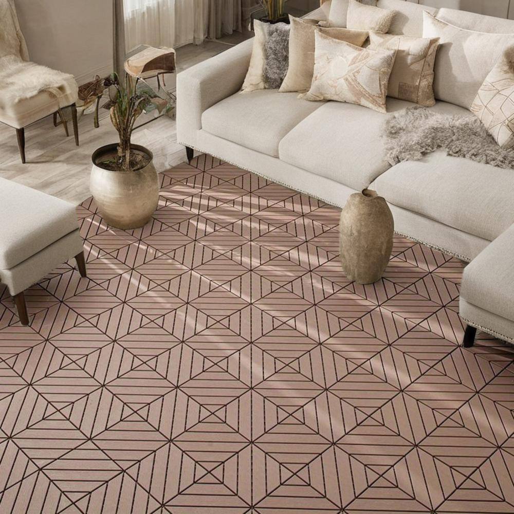 Tidoin Outdoor 1 ft. x 1 ft. Composite Interlocking Tile Deck Tile in Brown(27 Per Box)