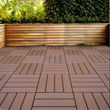 Tidoin Outdoor 1 ft. x 1 ft. Composite Interlocking Tile Deck Tile in Brown(54 Per Box)