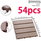 Tidoin Outdoor 1 ft. x 1 ft. Composite Interlocking Tile Deck Tile in Brown(54 Per Box)