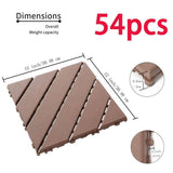 Tidoin Outdoor 1 ft. x 1 ft. Composite Interlocking Tile Deck Tile in Brown(54 Per Box)