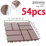 Tidoin Outdoor 1 ft. x 1 ft. Composite Interlocking Tile Deck Tile in Brown(54 Per Box)