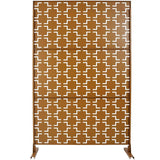 Tidoin 6.3 ft. x 4 ft. Brown Steel Freestanding Flat Flat Top Decorative Privacy Screen Metal Fence Panel