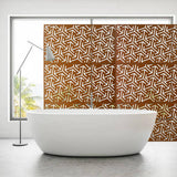 Tidoin 6.3 ft. x 4 ft. Brown Steel Freestanding Flat Flat Top Decorative Privacy Screen Metal Fence Panel