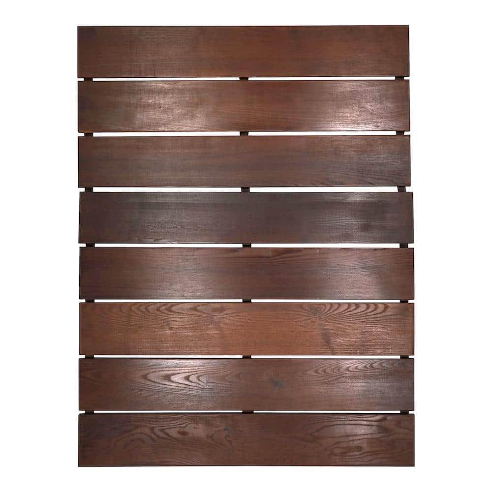 WellDone Roll Floor RV Mat 2.7 ft. x 3.5 ft. Non-Slip Thermo-Treated Wood Deck Tile in Brown (1-Each)