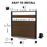 mondaria Outdoor 6 ft. H x 6 ft. W Brown Composite Fence Panel (10-Pack) with 2-Columns Garden Fence Board