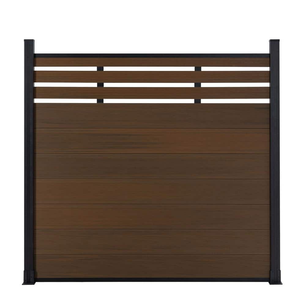 mondaria Outdoor 6 ft. H x 6 ft. W Brown Composite Fence Panel (10-Pack) with 2-Columns Garden Fence Board