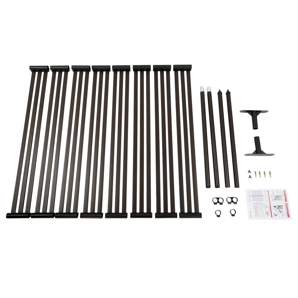 YIYIBYUS 4.92 ft. x 3.94 ft. Outdoor Metal Steel Freestanding Privacy Fence Screen Patio Garden Decorative Fence