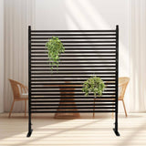 YIYIBYUS 4.92 ft. x 3.94 ft. Outdoor Metal Steel Freestanding Privacy Fence Screen Patio Garden Decorative Fence