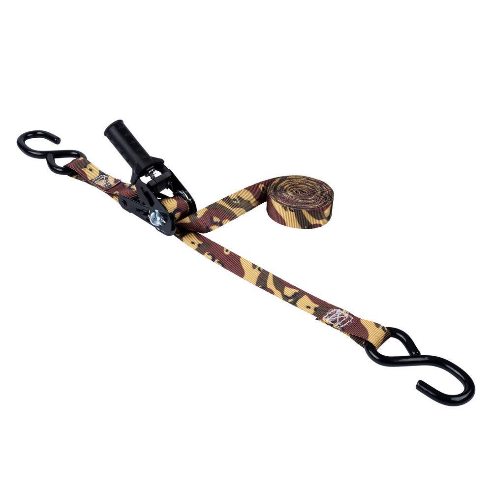 Keeper 1 in. x 12 ft. Desert Camo Ratchet Tie-Down Straps (4-Pack)