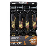 Keeper 1 in. x 12 ft. Desert Camo Ratchet Tie-Down Straps (4-Pack)