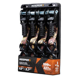 Keeper 1 in. x 12 ft. Desert Camo Ratchet Tie-Down Straps (4-Pack)