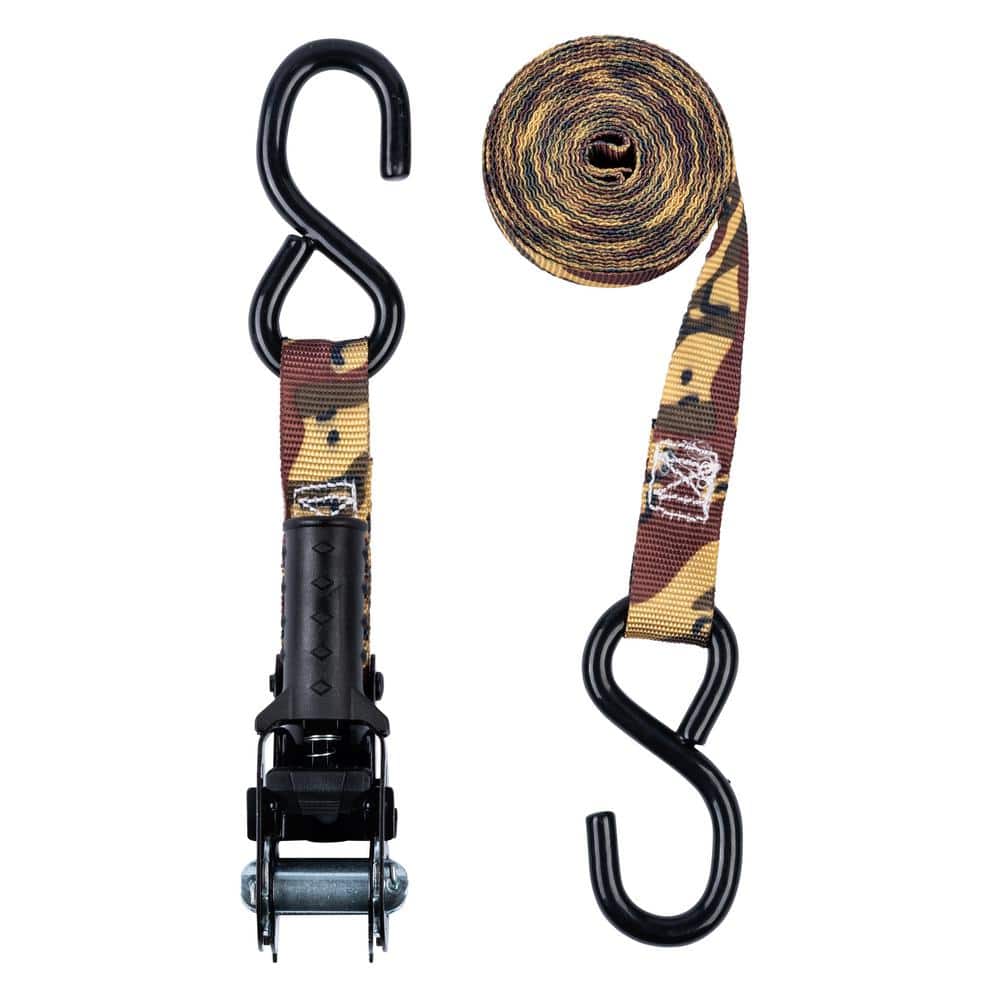 Keeper 1 in. x 12 ft. Desert Camo Ratchet Tie-Down Straps (4-Pack)