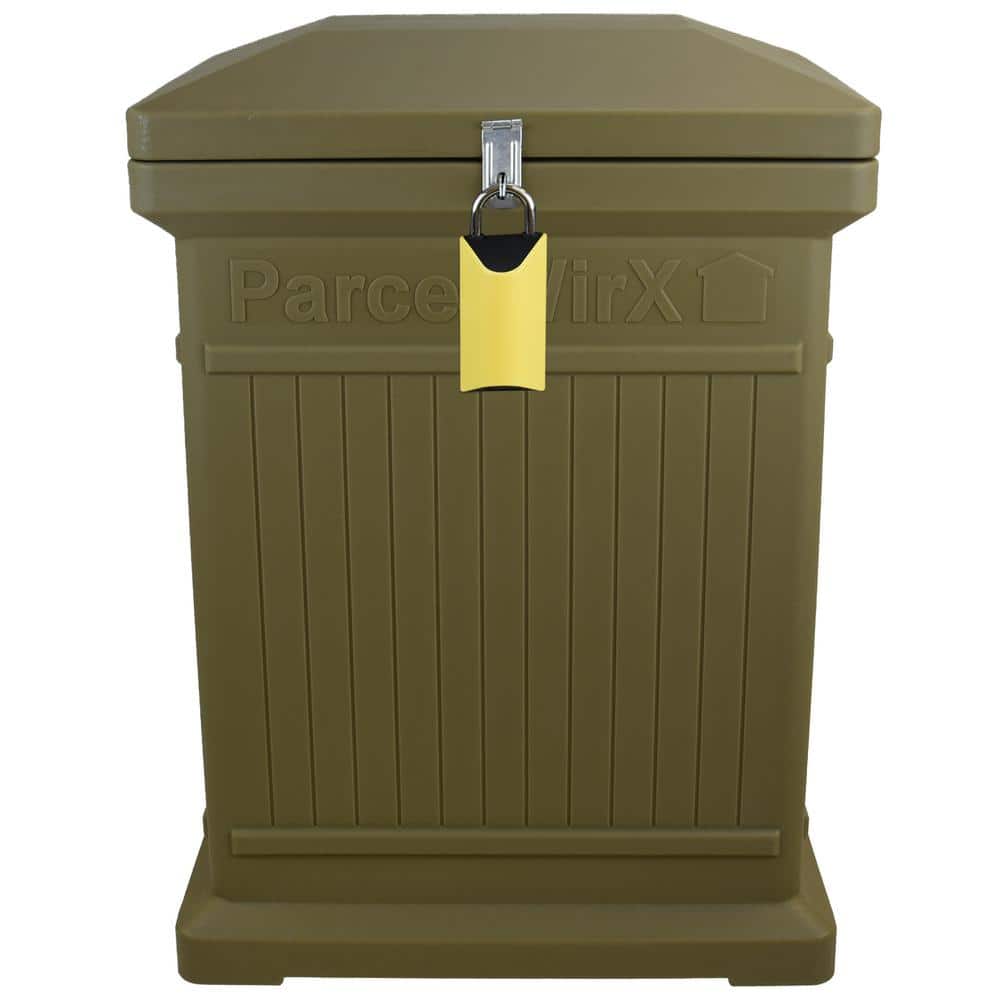 RTS Home Accents ParcelWirx Oak Vertical Lockable with Smart Lock Package Delivery Box