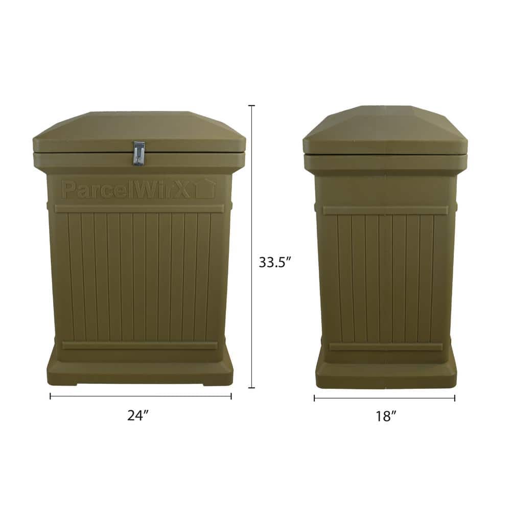 RTS Home Accents ParcelWirx Oak Vertical Lockable with Smart Lock Package Delivery Box