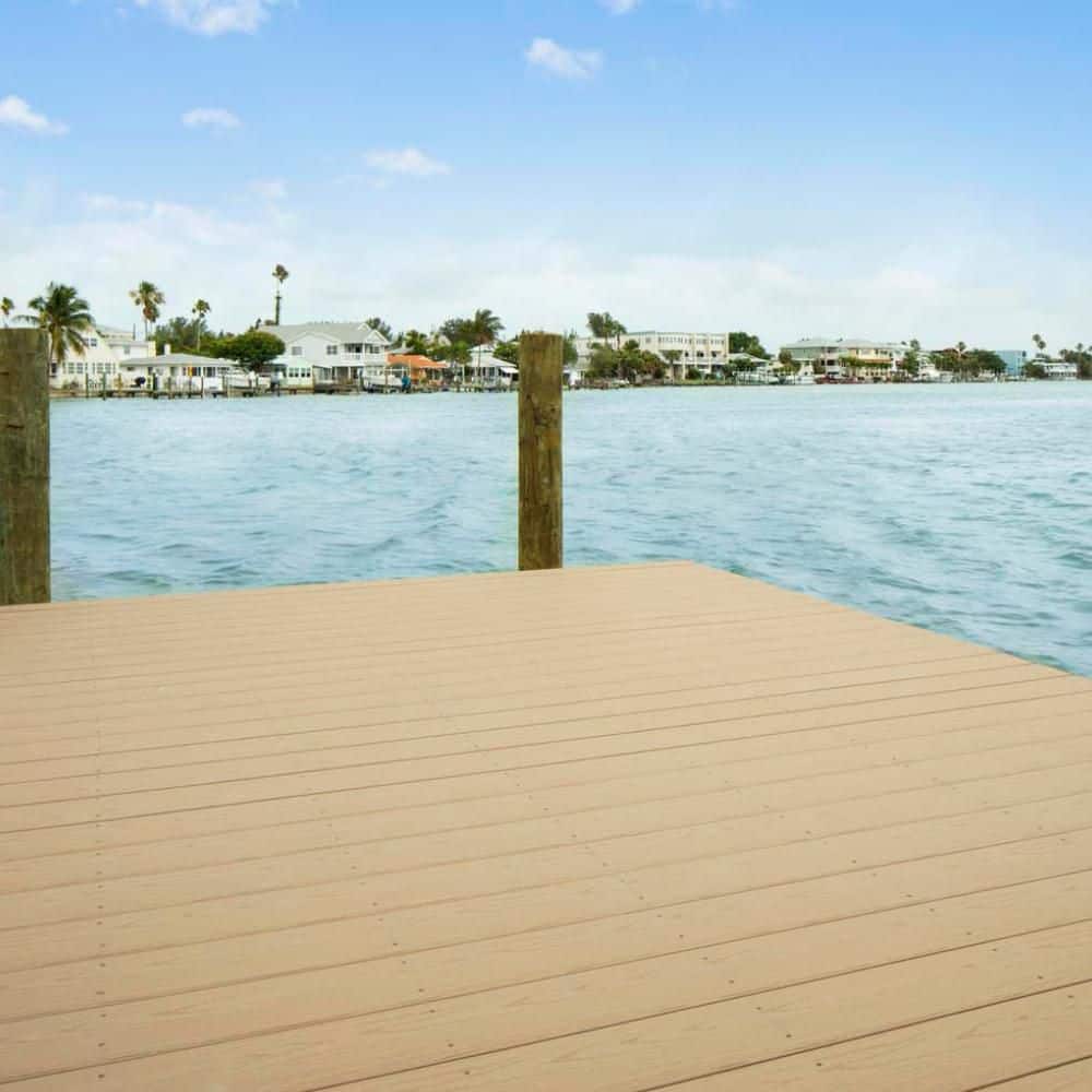 TimberTech Advanced PVC Harvest 1 in. x 6 in. x 1 ft. Square Brownstone PVC Sample (Actual: 1 in. x 5 1/2 in. x 1 ft)