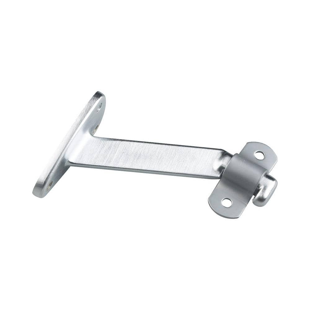 Onward 4-1/16 in. (103 mm) Brushed Chrome Heavy-Duty Aluminum Handrail Bracket for Flat Bottom Handrail with Adjustable Angle