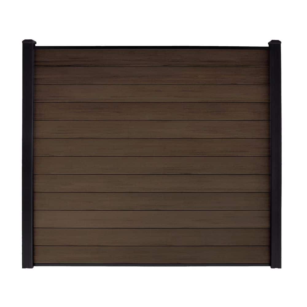 CREATIVE SURFACES 6 ft. x 6 ft. Composite Fence Series Mocha Brushed Fence Panel (12-Pack)