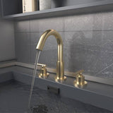 Lukvuzo Brushed Gold Double Handle Widespread Bathroom Faucet