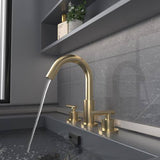 Lukvuzo Brushed Gold Double Handle Widespread Bathroom Faucet