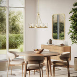 Progress Lighting Tamassee Collection 4-Light Brushed Gold Updated Traditional Chandelier with Clear Glass Shades for Dining Room