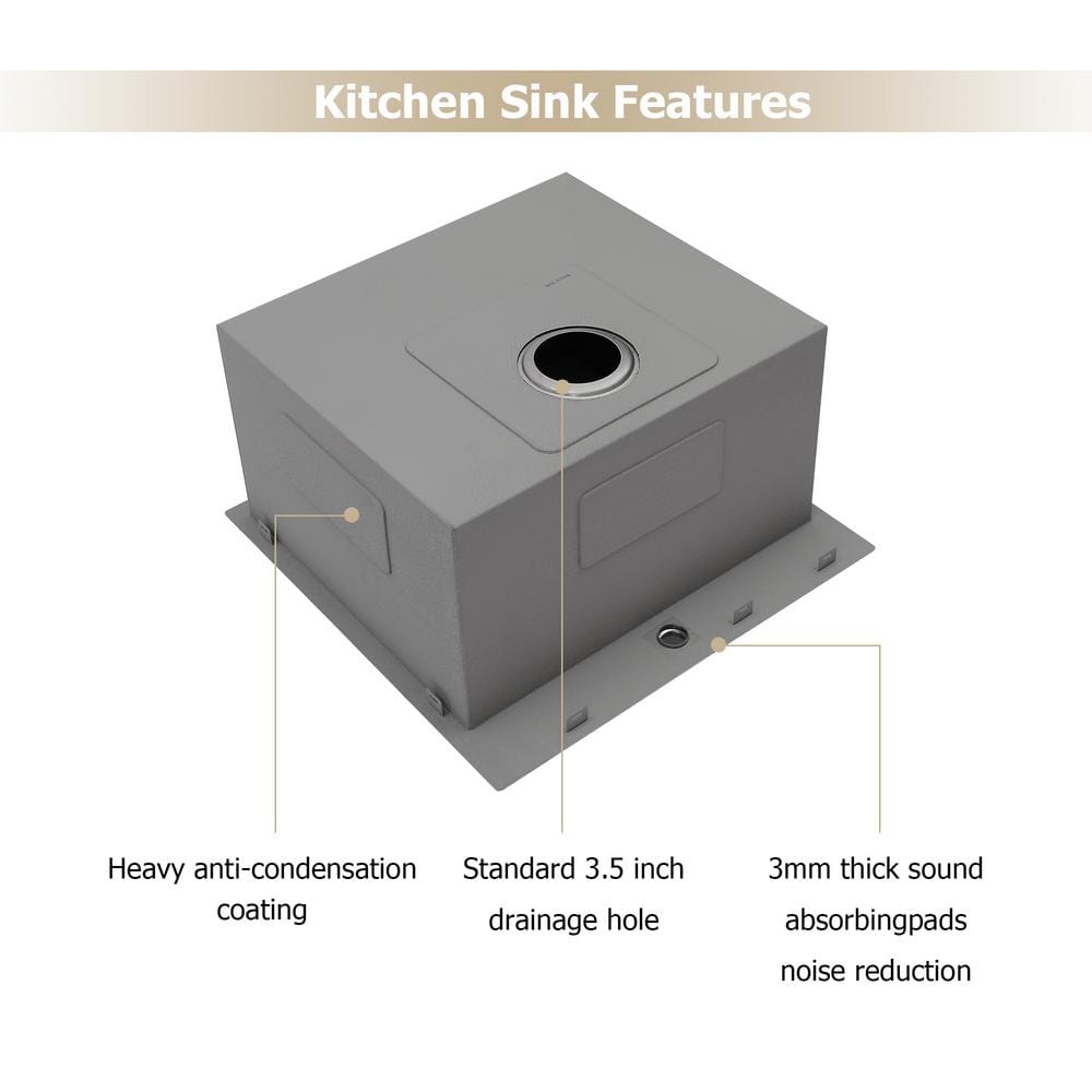 Logmey 22-inch Drop-In Stainless Steel Laundry Utility Sink