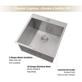 Logmey 22-inch Drop-In Stainless Steel Laundry Utility Sink