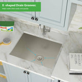 Logmey 23 in. x 18 in. x 12 in. Undermount Single Bowl Stainless Steel Utility Sink with Strainer