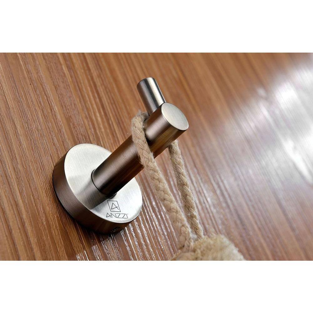 ANZZI Caster Series Single Robe Hook in Brushed Nickel