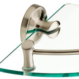 Delta Extensions 8 in. Glass Corner Shelf with Rail in Brushed Nickel