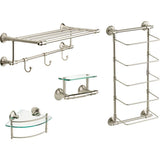 Delta Extensions 8 in. Glass Corner Shelf with Rail in Brushed Nickel