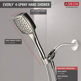 Delta Everly 4-Spray 4.4 in. Single Wall Mount Handheld Shower Head with 72 in. Metal Hose in Brushed Nickel