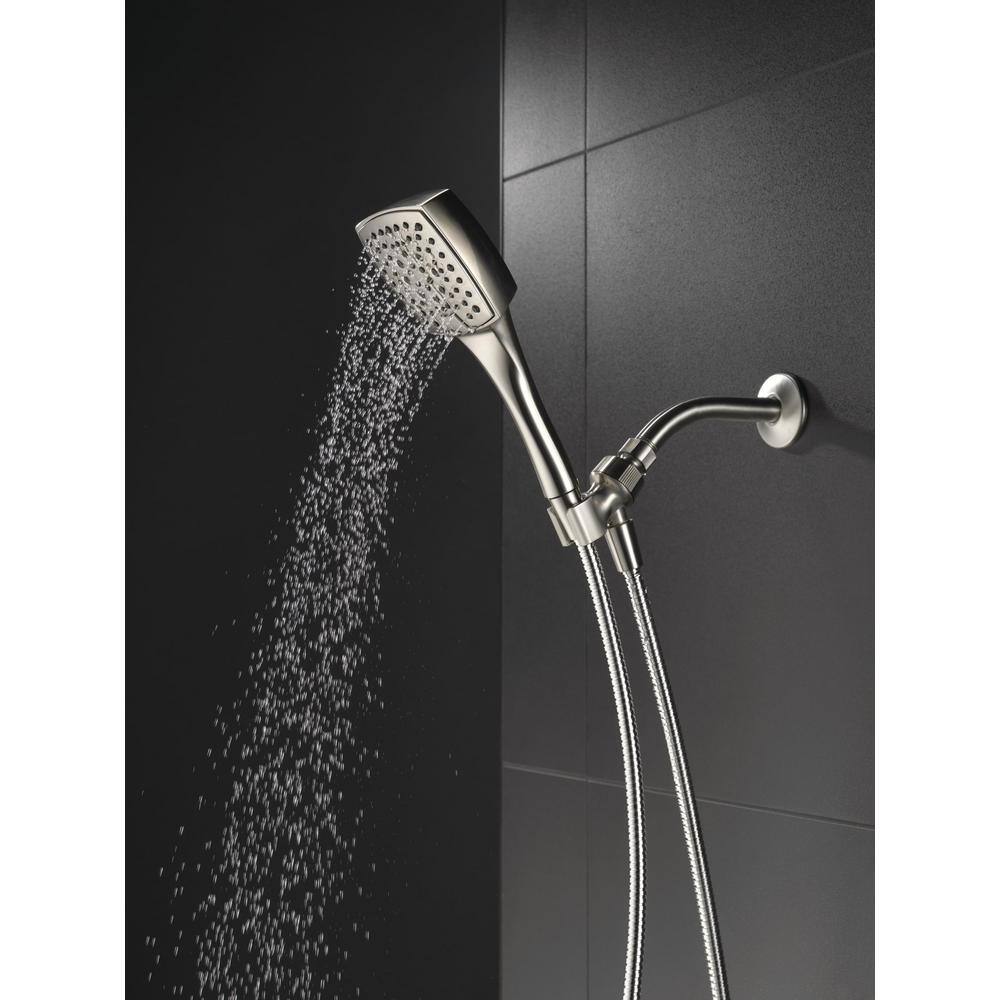 Delta Everly 4-Spray 4.4 in. Single Wall Mount Handheld Shower Head with 72 in. Metal Hose in Brushed Nickel